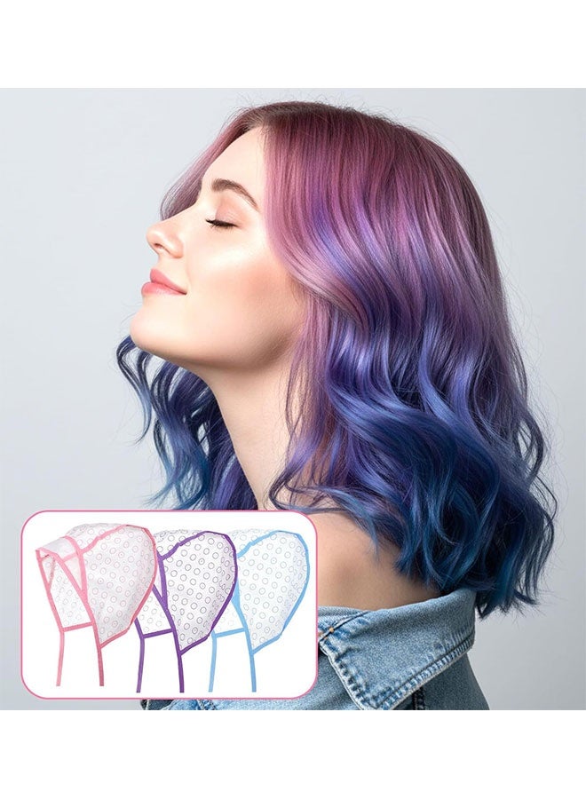 9PCS Disposable Hair Highlighting Cap Set, Salon Frosting Dye Cap with Coloring Brushes Plastic Crochet Hook for Home DIY Hairdressing - Image 5