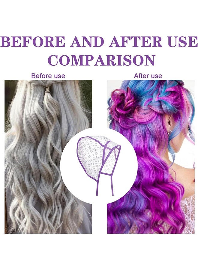 9PCS Disposable Hair Highlighting Cap Set, Salon Frosting Dye Cap with Coloring Brushes Plastic Crochet Hook for Home DIY Hairdressing - Image 3