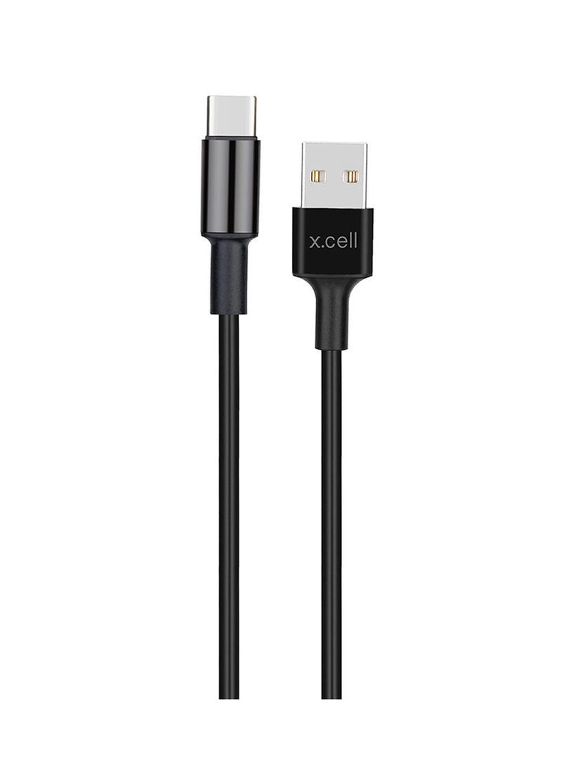 Xcell Xcell USB-A to USB-C Cable | 1.5Mtr | 3A Power Delivery | Heat Resistant Braided Design | High Speed Data Transfer | Fast Charging | Compatible with iPhone 15/16, Samsung, MacBook Air, iPad - Black  - Image 1