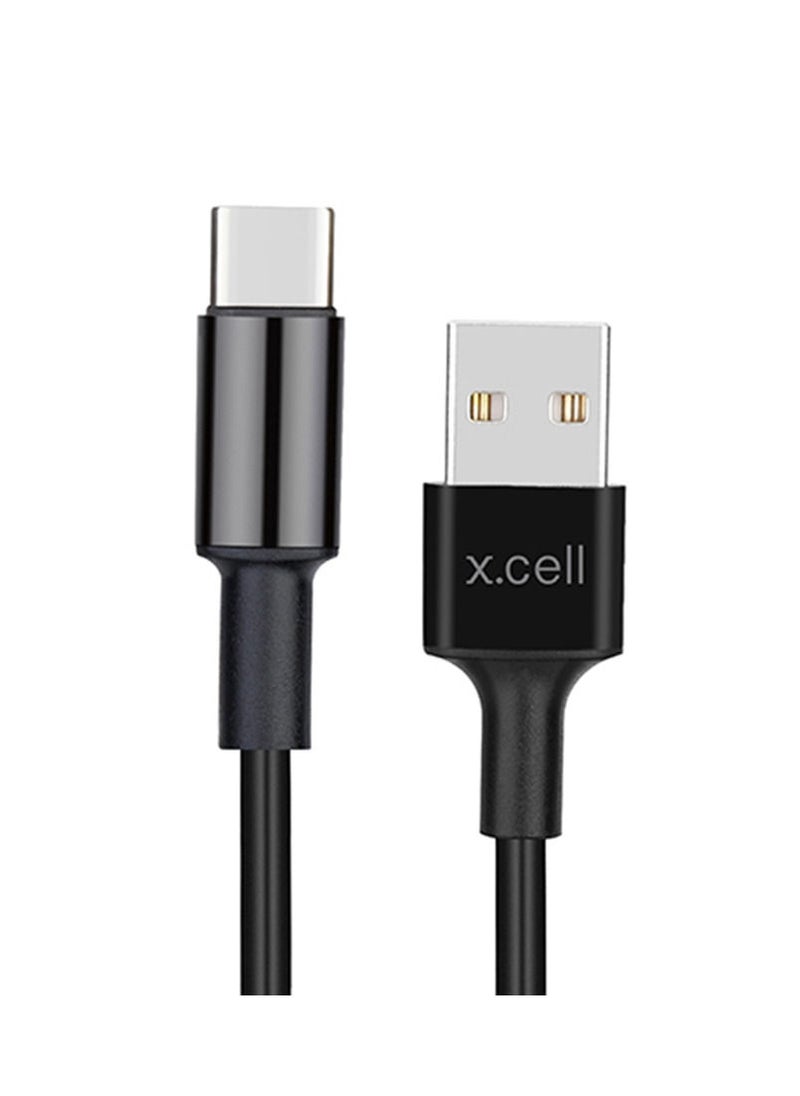 Xcell Xcell USB-A to USB-C Cable | 1.5Mtr | 3A Power Delivery | Heat Resistant Braided Design | High Speed Data Transfer | Fast Charging | Compatible with iPhone 15/16, Samsung, MacBook Air, iPad - Black  - Image 2