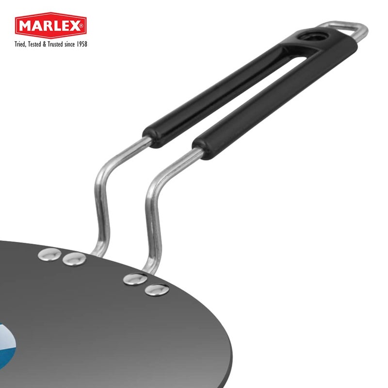 Marlex Marlex Hard-Anodized Aluminium Tawa, 25 cm, Black, 1 Piece - Image 5