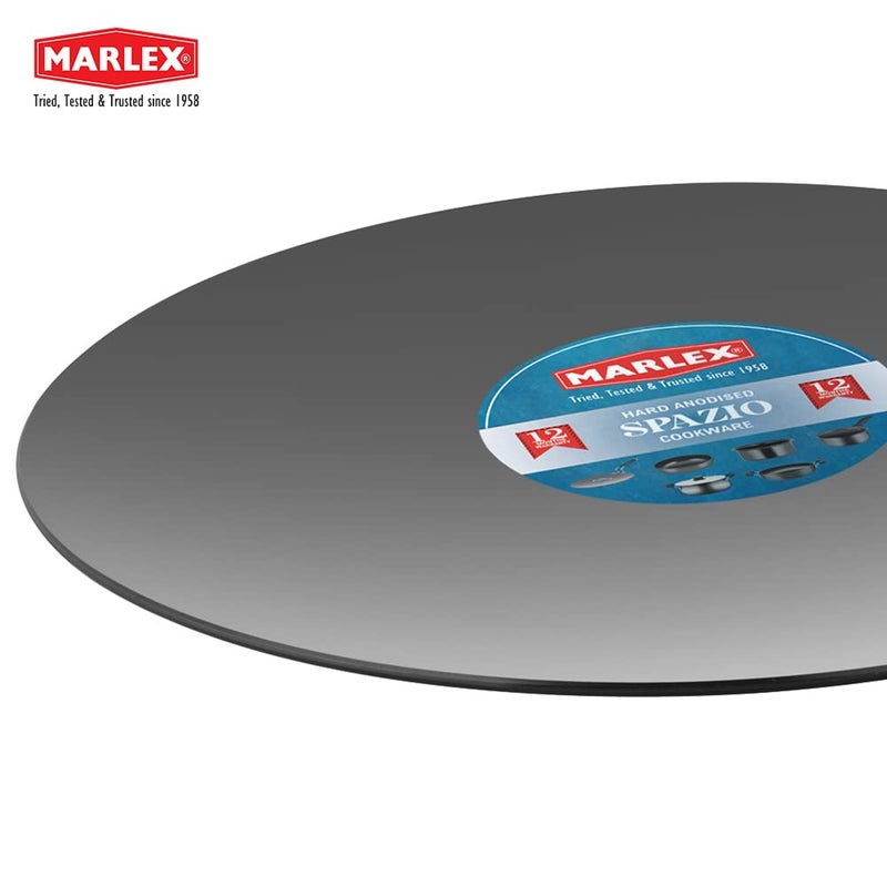 Marlex Marlex Hard-Anodized Aluminium Tawa, 25 cm, Black, 1 Piece - Image 3