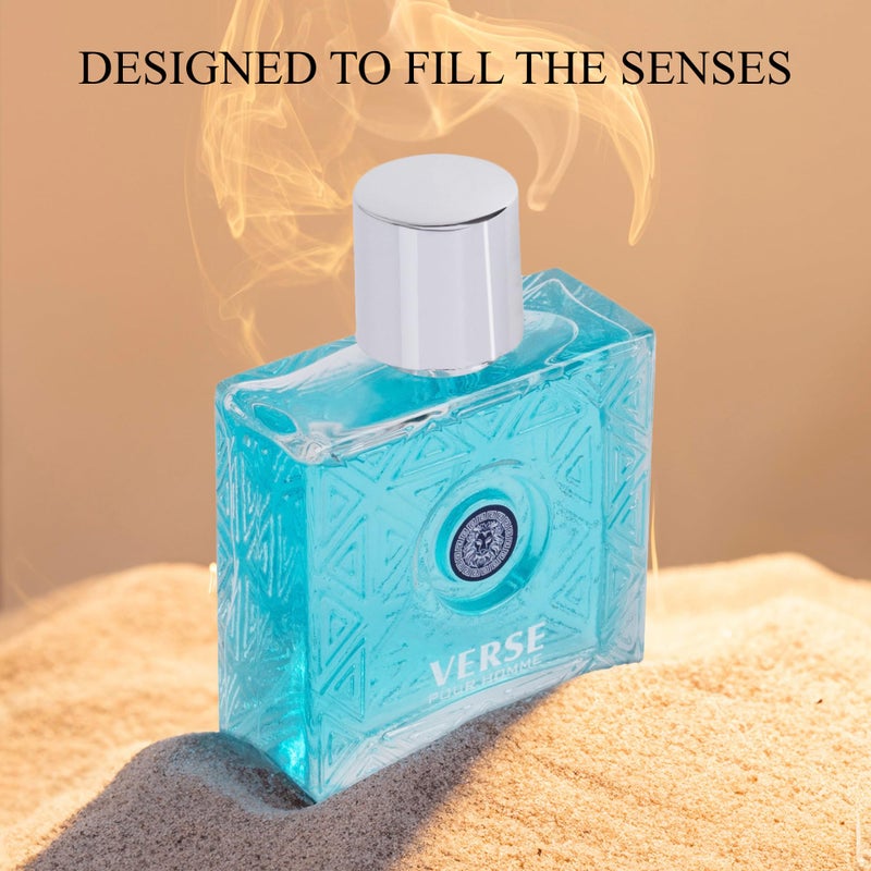 NovoGlow Verse Pour Homme Eau De Parfum Spray for Men Long Lasting Citrusy Floral & Masculine Fragrance Smell Fresh All Day Long Gift for Men for All Occasions - Image 3