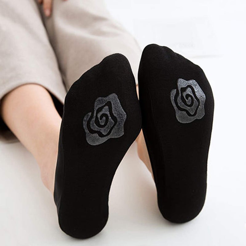 Double Couple 8 Pairs No Show Socks for Women - Low Cut, Non Slip Thin Liner for Flats (8 Black) - Image 2