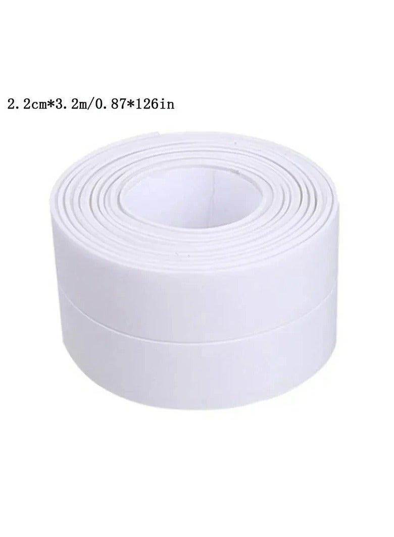 Waterproof Sealing PVC Tape for Bathroom Sink  Shower Bathtub and Toilet  Self Adhesive Wall Sticker Multifunction Waterproof Sealing Tape Strip White  - Image 4