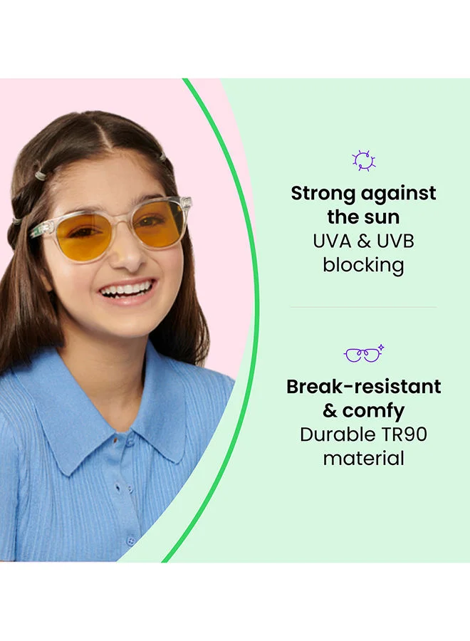Hooper Hooper By Lenskart | Sky Blue Grey Full Rim Square Latest and Stylish Kids Sunglasses | Polarized and 100% UV Protected | For Boys & Girls (Age 5-8 yrs) | HP S15816M