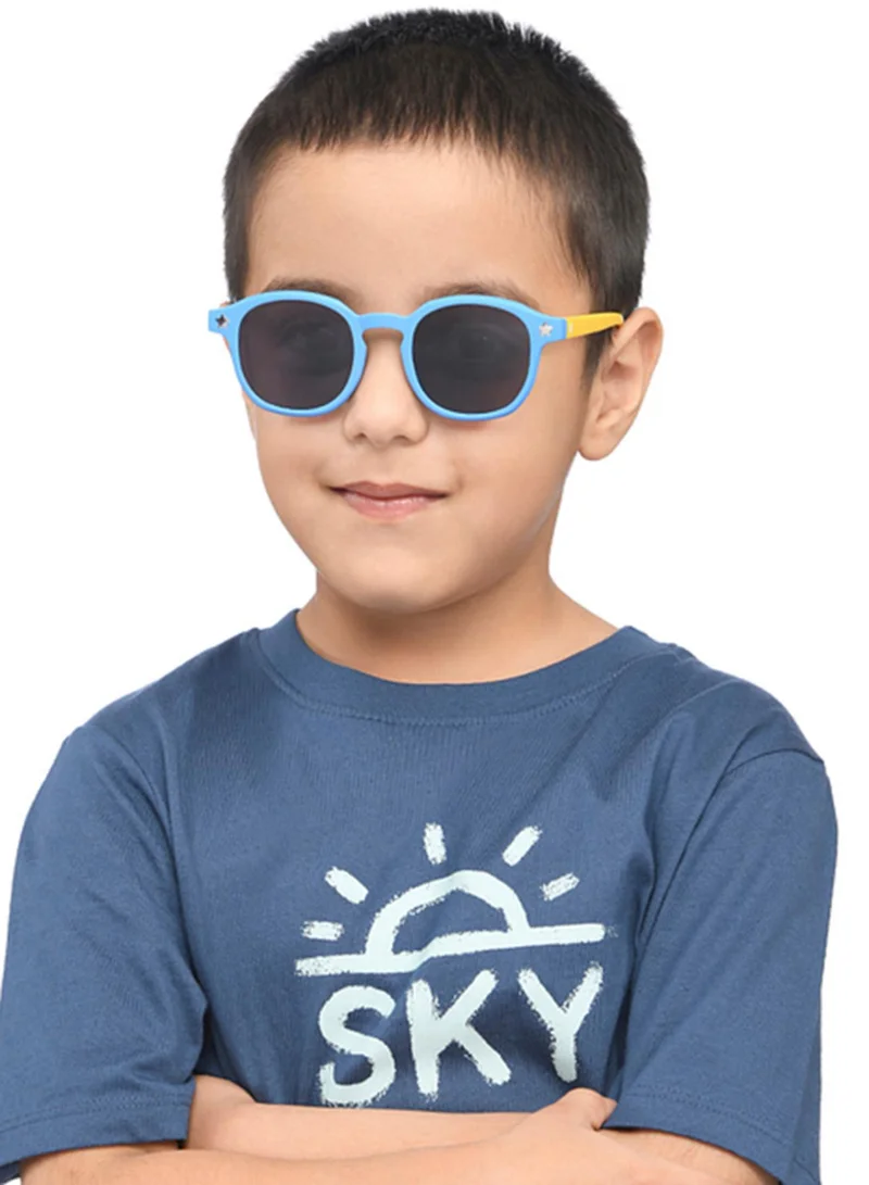 Hooper Hooper By Lenskart | Sky Blue Grey Full Rim Square Latest and Stylish Kids Sunglasses | Polarized and 100% UV Protected | For Boys & Girls (Age 5-8 yrs) | HP S15816M