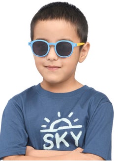 Hooper Hooper By Lenskart | Sky Blue Grey Full Rim Square Latest and Stylish Kids Sunglasses | Polarized and 100% UV Protected | For Boys & Girls (Age 5-8 yrs) | HP S15816M  - Image 3