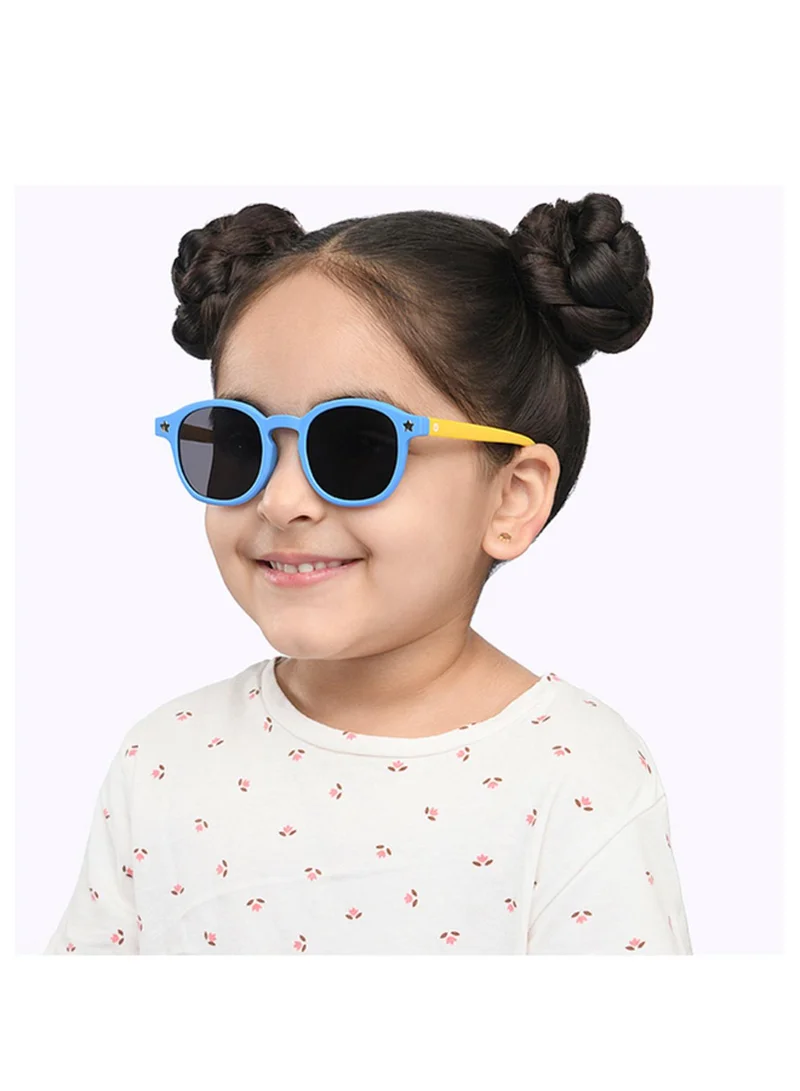 Hooper Hooper By Lenskart | Sky Blue Grey Full Rim Square Latest and Stylish Kids Sunglasses | Polarized and 100% UV Protected | For Boys & Girls (Age 5-8 yrs) | HP S15816M