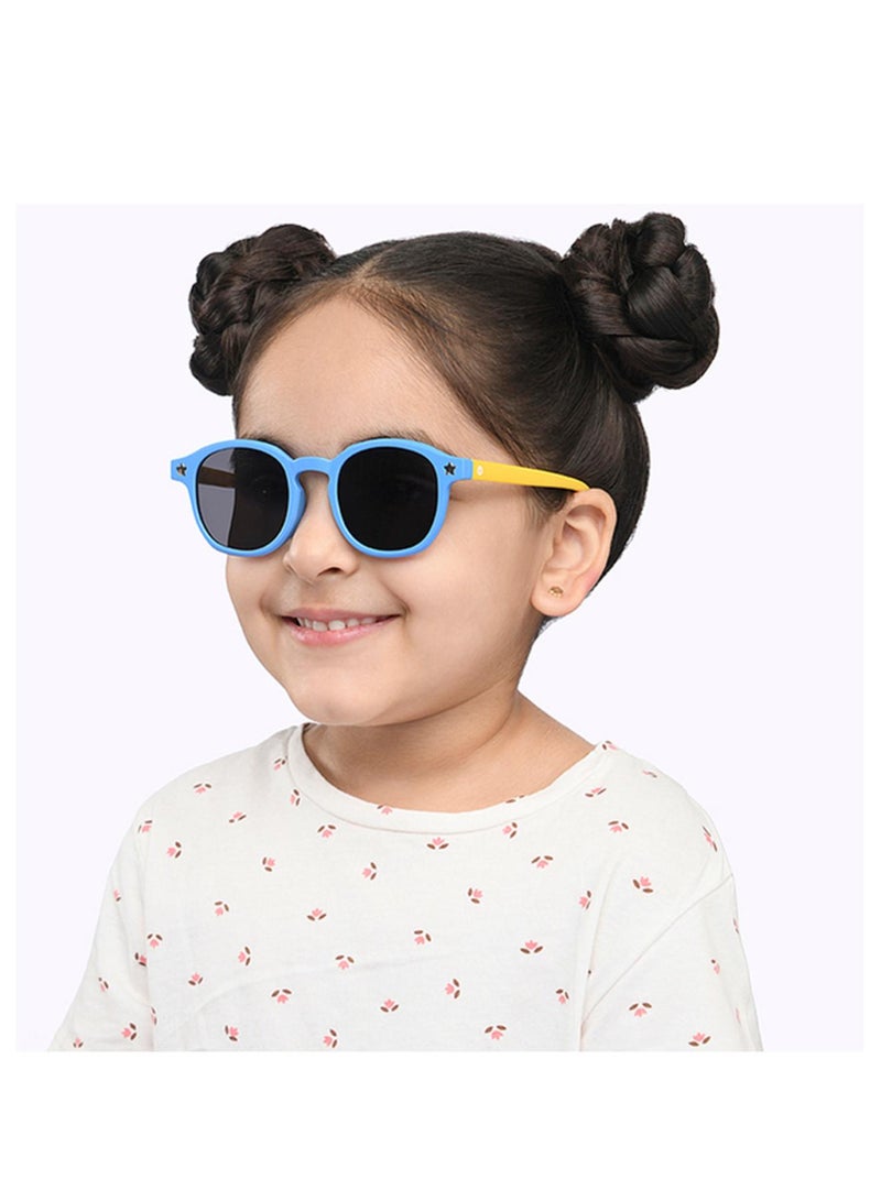 Hooper Hooper By Lenskart | Sky Blue Grey Full Rim Square Latest and Stylish Kids Sunglasses | Polarized and 100% UV Protected | For Boys & Girls (Age 5-8 yrs) | HP S15816M  - Image 4