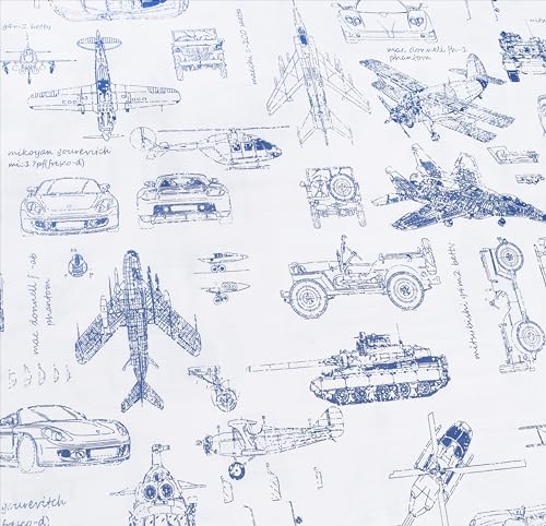 J-pinno Cars Tank Helicopter Aircraft Military Transport Vehicles Sheet Set Full for Kids Boy Children,100% Cotton, Flat Sheet + Fitted Sheet + Two Pillowcase Bedding Set Full - Image 4
