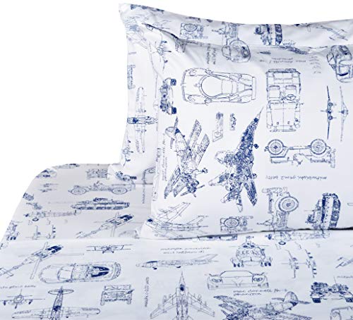 J-pinno Cars Tank Helicopter Aircraft Military Transport Vehicles Sheet Set Full for Kids Boy Children,100% Cotton, Flat Sheet + Fitted Sheet + Two Pillowcase Bedding Set Full - Image 5
