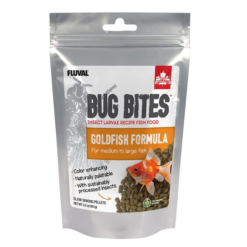 Fluval Bug Bites Goldfish Fish Food, Pellets for Medium to Large Sized Fish, 3.53 oz, A6584 - Image 1