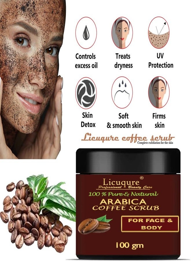 Licuqure Arabica Coffee Scrub, Caffeinated Face Scrub For Exfoliation & Deep Cleansing | For Men & Women Scrub (100 g) - Image 3