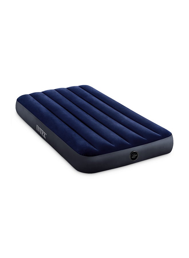 INTEX Twin Dura-Beam Series Classic Downy Airbed Combination With a Built-in Foot Pump combination Blue 99x191x25cm - Image 1