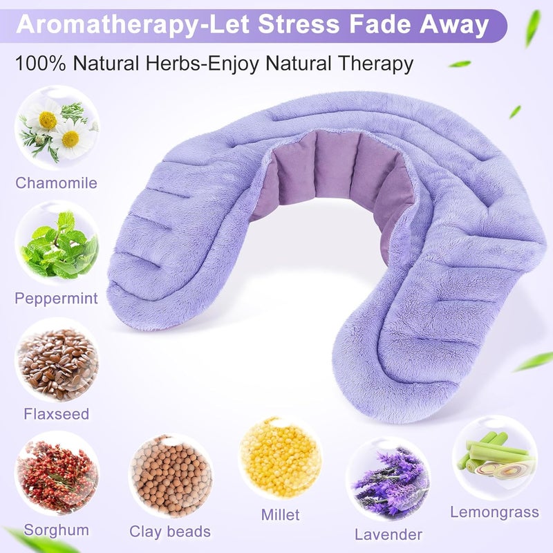 SuzziPad Microwave Heating Pad for Neck and Shoulders Weighted Shoulder Wrap to Reduce Discomfort Heated Wraps with Herbal Aromatherapy Moist Heat Warmer Hot  Cold Compress - Image 2