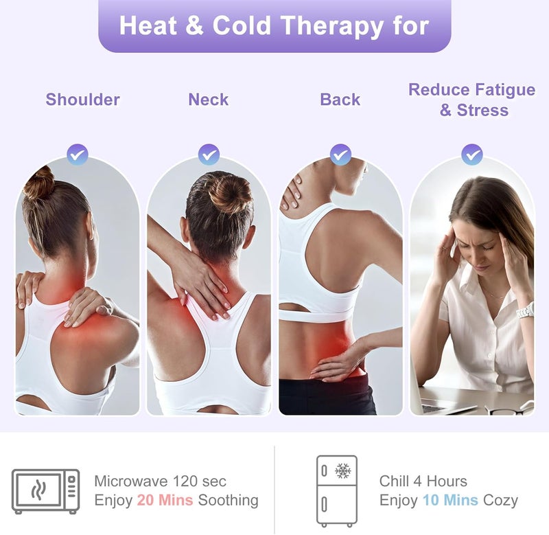 SuzziPad Microwave Heating Pad for Neck and Shoulders Weighted Shoulder Wrap to Reduce Discomfort Heated Wraps with Herbal Aromatherapy Moist Heat Warmer Hot  Cold Compress - Image 3