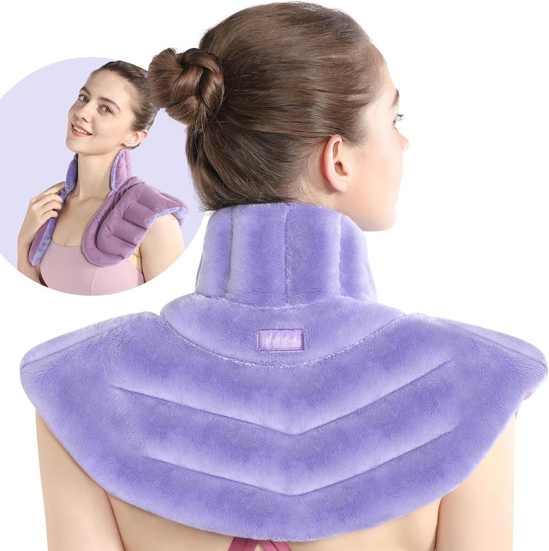 SuzziPad Microwave Heating Pad for Neck and Shoulders Weighted Shoulder Wrap to Reduce Discomfort Heated Wraps with Herbal Aromatherapy Moist Heat Warmer Hot  Cold Compress - Image 1