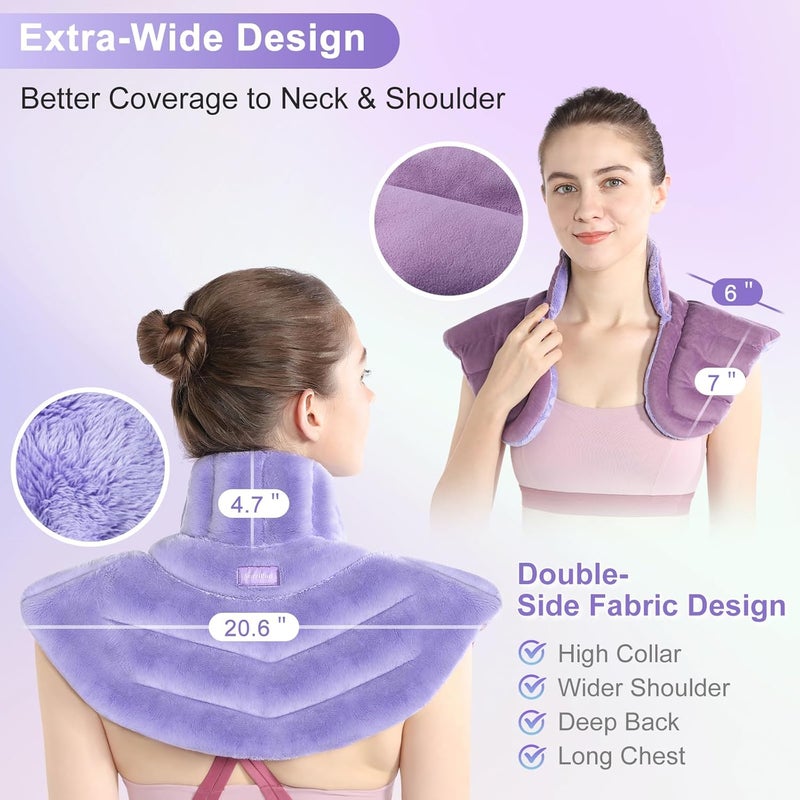 SuzziPad Microwave Heating Pad for Neck and Shoulders Weighted Shoulder Wrap to Reduce Discomfort Heated Wraps with Herbal Aromatherapy Moist Heat Warmer Hot  Cold Compress - Image 4