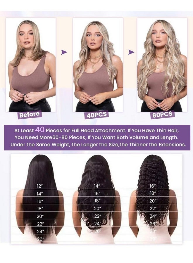 LaaVoo Tape In Hair Extensions Human Hair Tape In Extensions Balayage Blonde 18 Inch Tape In Hair Extensions Real Human Hair Light Brown To Ash Blonde Mix Platinum Blonde 20Pcs 50G - Image 3