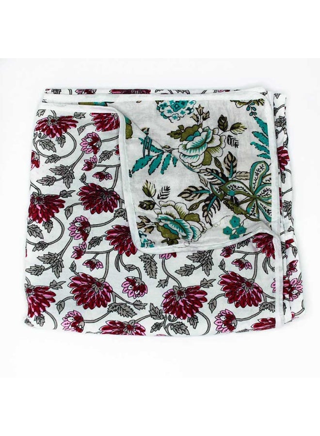 ecotattva Baby reversible quilts khadi cotton blood green flora - Image 2