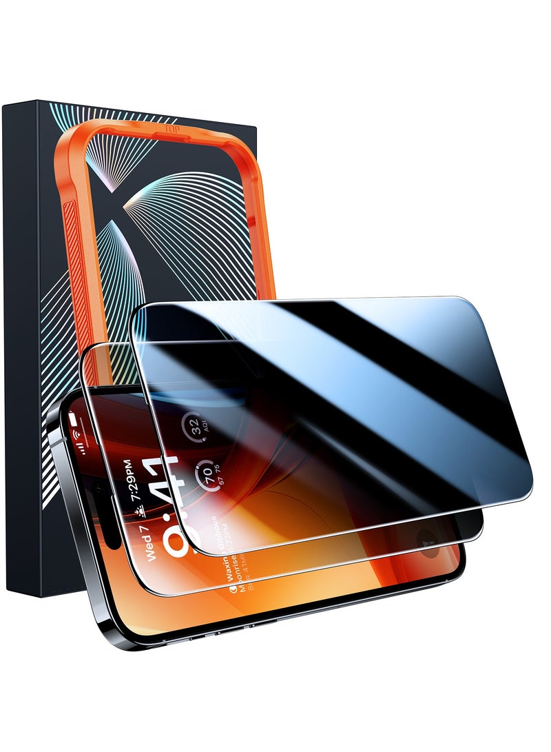 TORRAS Stealth for iPhone 15 Pro Max Privacy Screen Protector with High Definition Durable And Tough 9H Tempered Glass for iPhone 15 Pro Max Screen Protector, Anti-Spy, Easy Installation, 1-Pack, 6.7-Inch - Black - Image 2