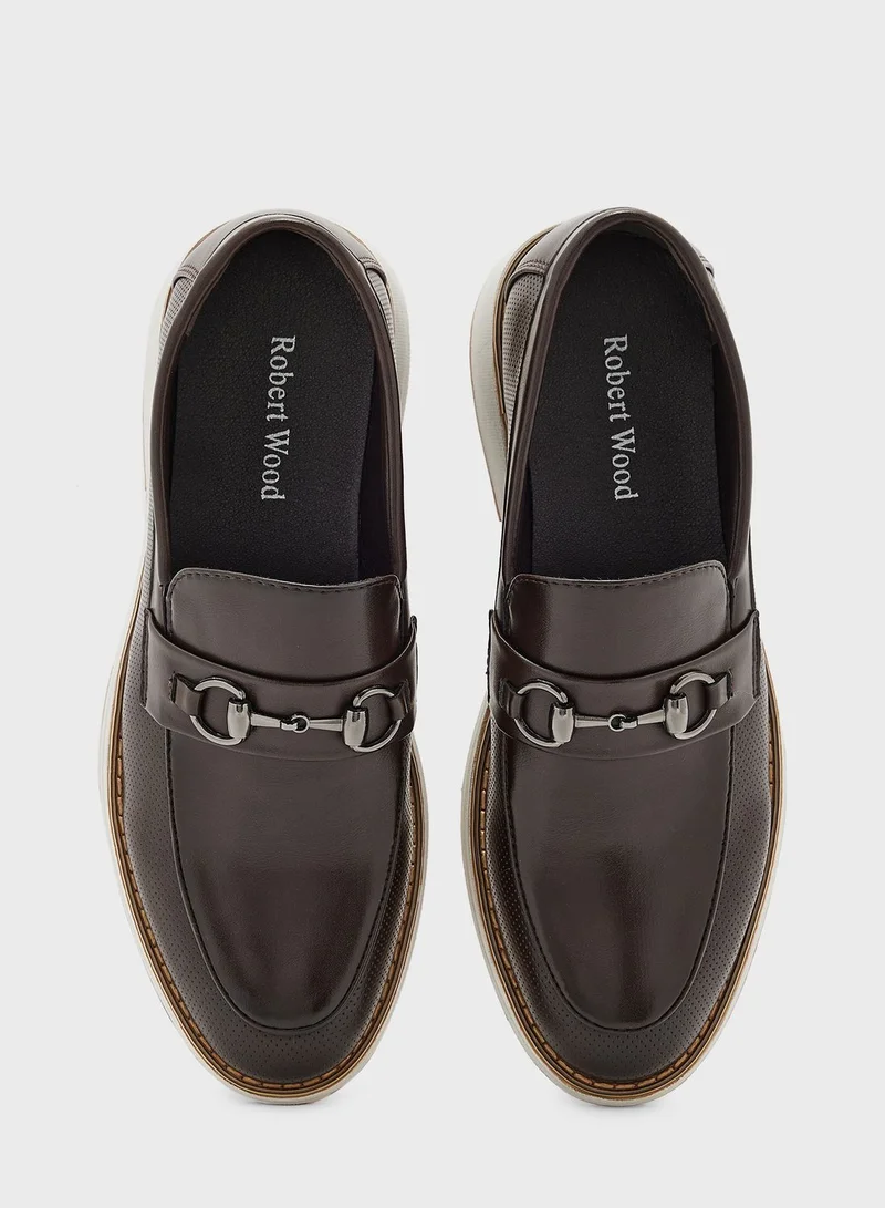 Robert Wood Superior Trim Detail Casual Slip Ons
