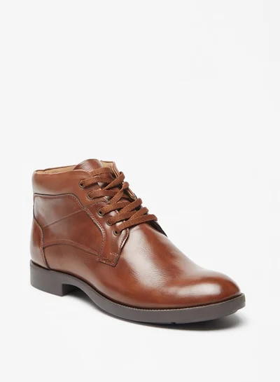 LBL Men Solid Chukka Boots with Zip Closure