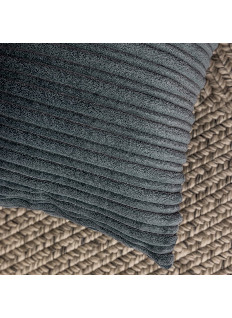 K KEVIN TEXTILE Kevin Textile Pack of 2 Corduroy Soft Soild Decorative Square Throw Pillow Covers Set Cushion Cases Pillowcases for Christmas Sofa Bedroom Car 26 x 26 Inch 66 x 66 Cm Dark Grey  - Image 3