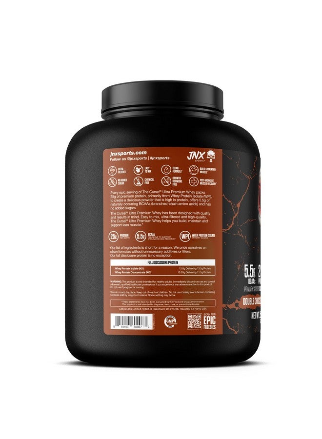 JNX SPORTS The Curse! Ultra Premium Whey Protein Powder Double Chocolate 5lb | 25g Protein Per Serve, Primary Source Whey Isolate