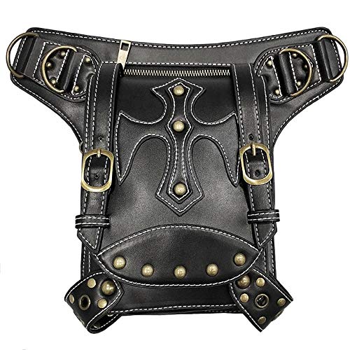 Rullar Halloween Women Punk Hiking Fanny Pack Waist Bag Military Tactical Drop Leg Arm Thigh Holster Bags Purse Outdoor Bike Motorcycle Cycling Pack Utility Backpack Pouch Shoulder Bag Black - Image 3