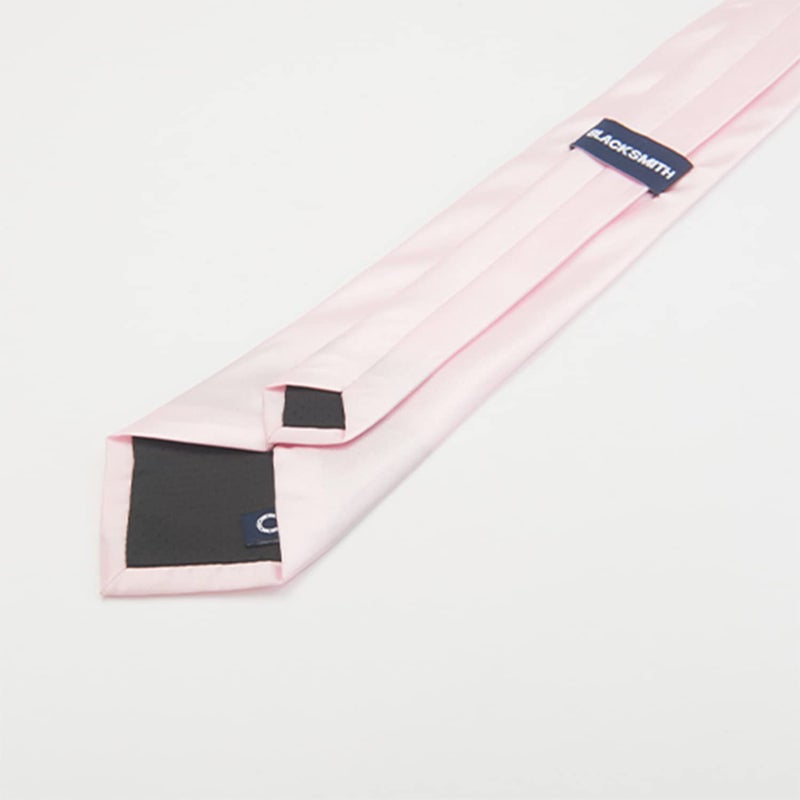 Blacksmith ربطة عنق، أزرار أكمام، منديل جيب، دبوس لابيل، مجموعة من 4 للرجال [مقاس مجاني] وردي فاتح - Image 4