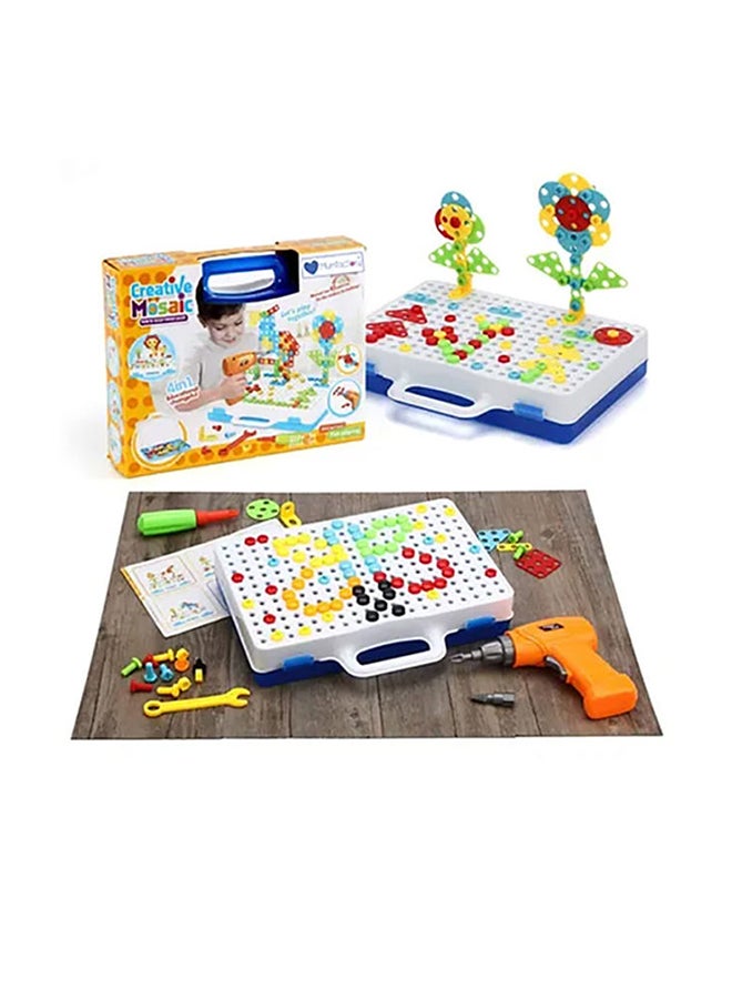 لعبة بناء أحجية قطع تركيب تعليمية بتصميم مثقاب. 31.2 x 24.9 x 6.7 cmسم - Image 1