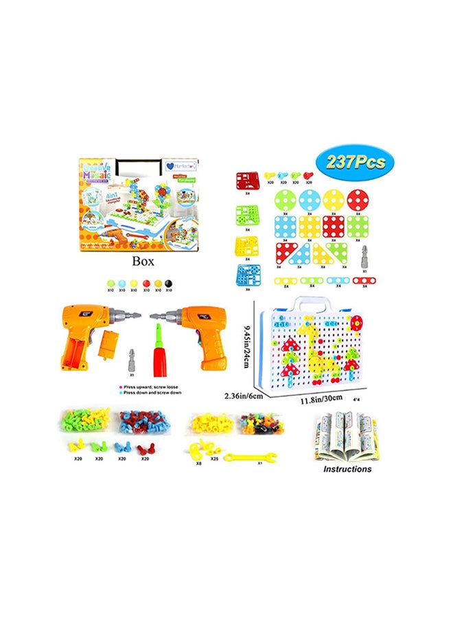 لعبة بناء أحجية قطع تركيب تعليمية بتصميم مثقاب. 31.2 x 24.9 x 6.7 cmسم - Image 4