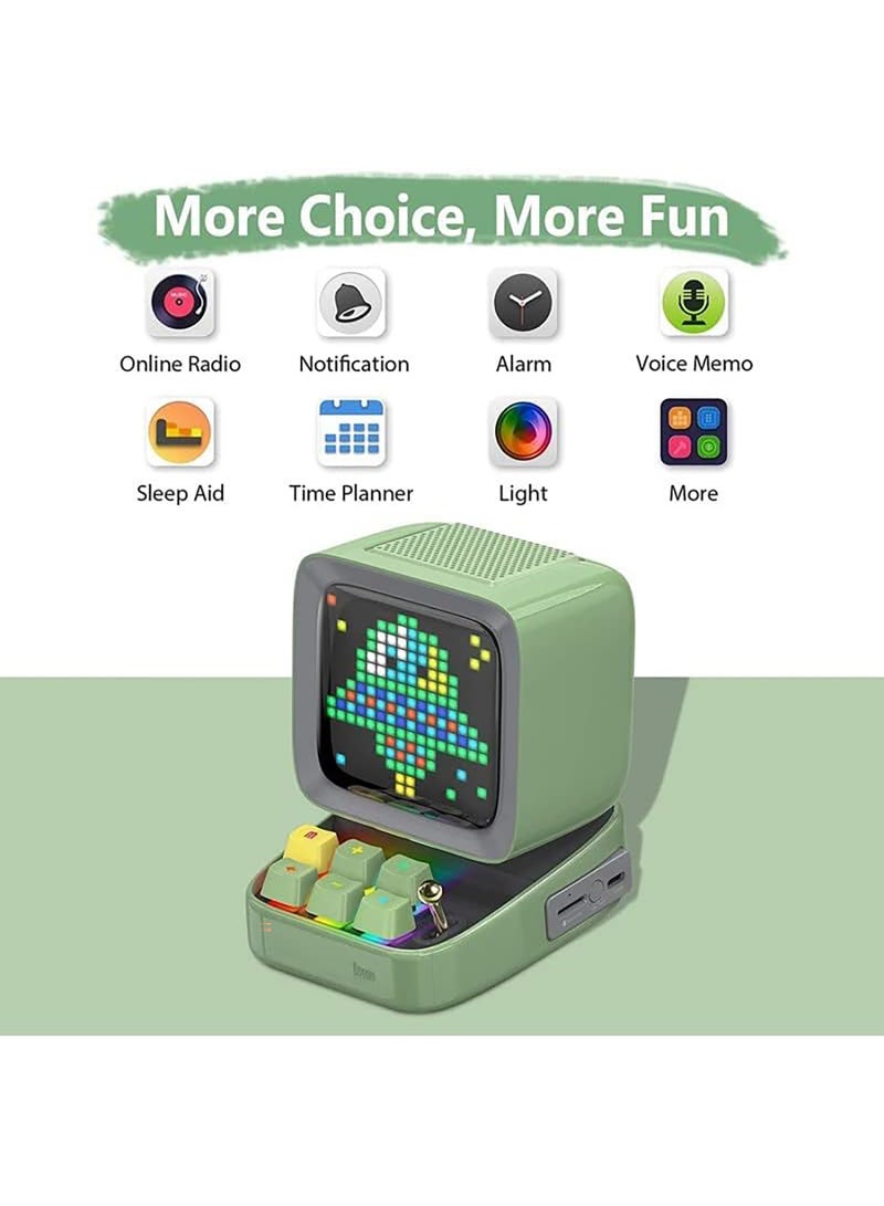 ديفوم مكبر صوت بلوتوث Divoom Ditoo Plus Retro Pixel Art Game - أخضر - Image 4