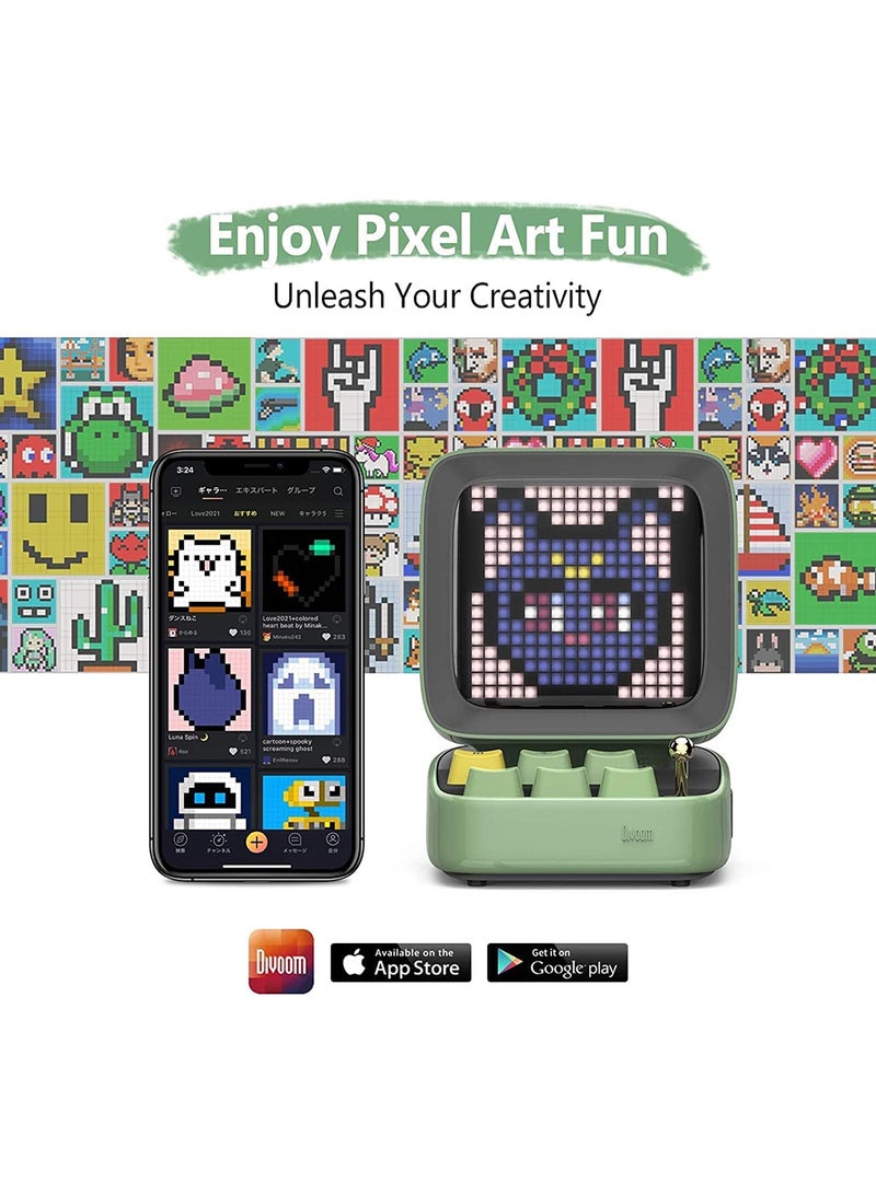 ديفوم مكبر صوت بلوتوث Divoom Ditoo Plus Retro Pixel Art Game - أخضر - Image 5