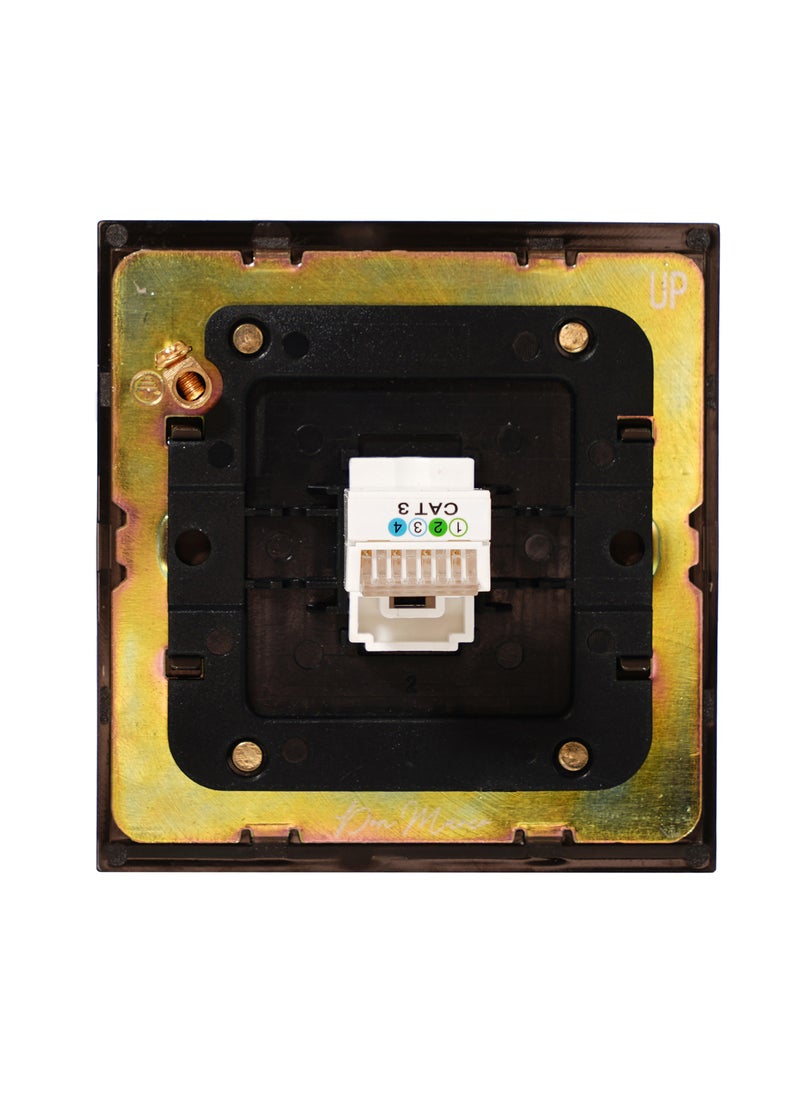 Donmarco - TEL Socket (RJ11) – Stainless Steel Panel , Fire-Resistant , 3-Year Warranty , Durable and Reliable Connection (Dark Antique Brass) - Image 1