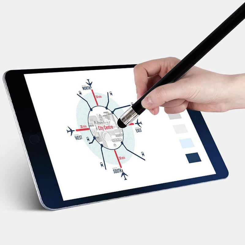 DOITOOL 2 قطعة قلم لمس سعوي مزدوج الرأس للهواتف والأجهزة اللوحية، متوافق عالميًا مع iPad، رمادي داكن وفضي - Image 5