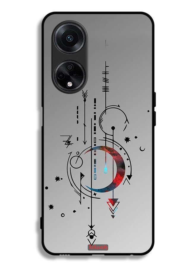 Tolwak Oppo A1 5G Protective Case Cover Moon And Arrows Art Pattern - Image 1