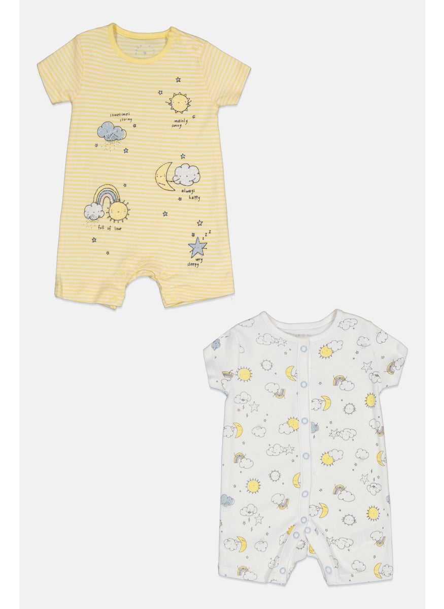 mothercare Toddlers Girl 2 Pieces Allover Print Romper, Multicolor  - Image 1