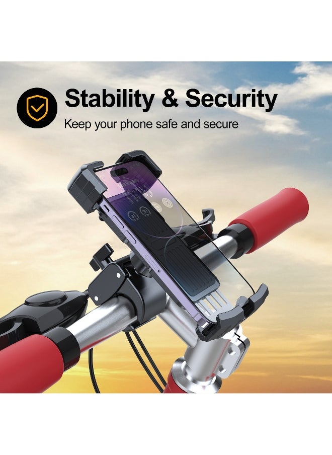 FLOWING - Phone Holder for Bike and Motorcycle Phone Mount Bicycle Cell Phone Mount Clamp for Handlebar - Image 1
