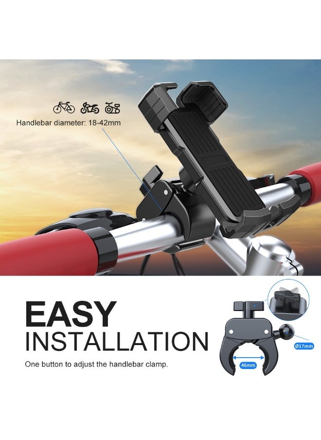 FLOWING - Phone Holder for Bike and Motorcycle Phone Mount Bicycle Cell Phone Mount Clamp for Handlebar - Image 1