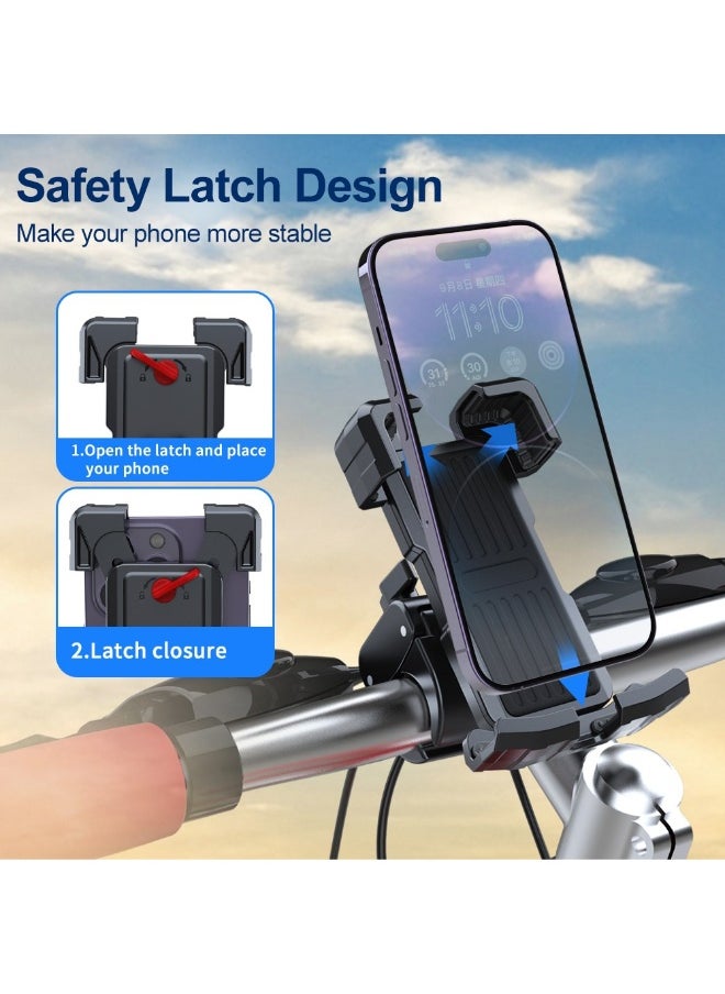 FLOWING - Phone Holder for Bike and Motorcycle Phone Mount Bicycle Cell Phone Mount Clamp for Handlebar - Image 1