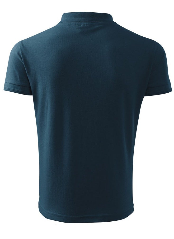 PRINTSHOP4ME Basic Adult Unisex Polo Short Sleeve Tshirt 220 GSM Navy Blue  - Image 2