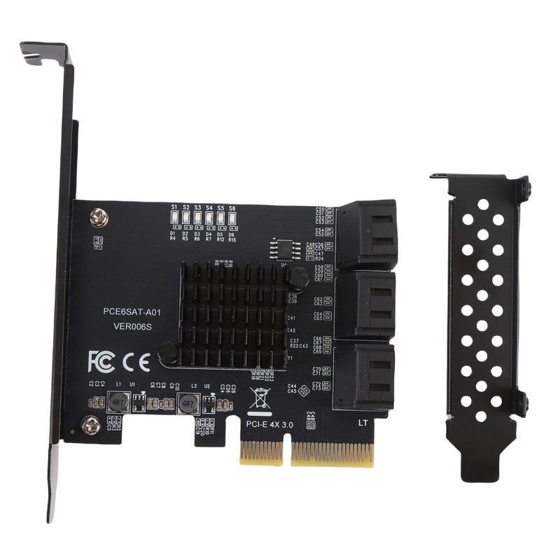 PCIe to SATA Expansion Card 6 Port SATA 3.0 6Gbps Fast Data Transfer - Stable ASM1166 Chipset Reliable Stability for Home Server Storage PC Storage Upgrade Data Backup System - Image 1
