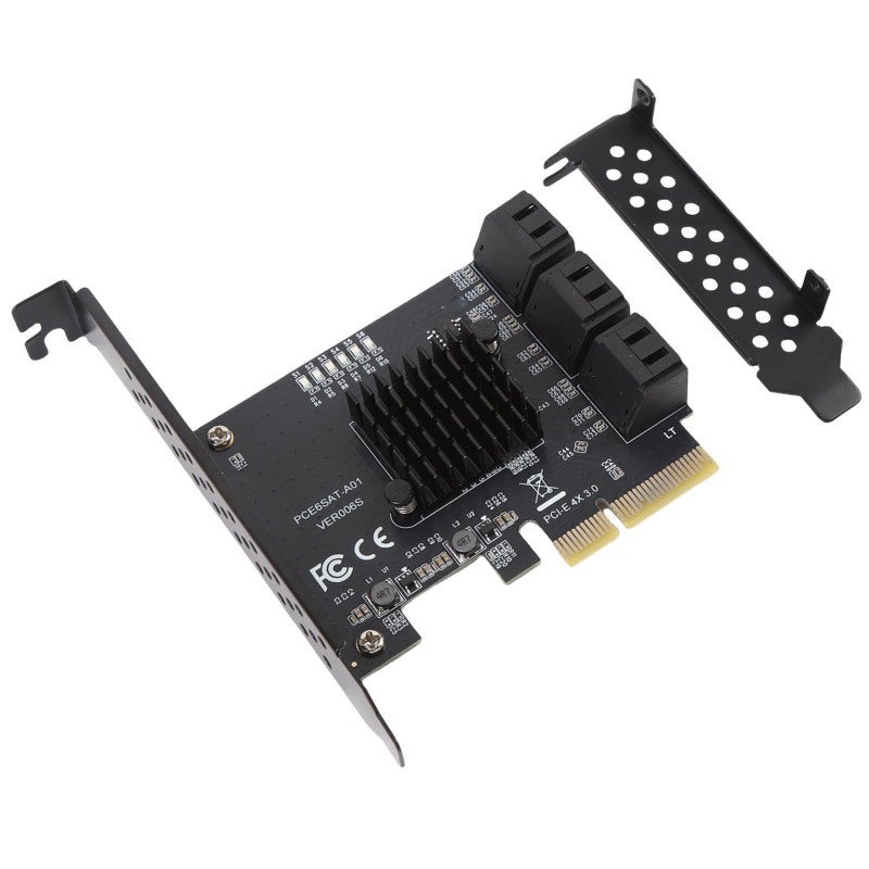 PCIe to SATA Expansion Card 6 Port SATA 3.0 6Gbps Fast Data Transfer - Stable ASM1166 Chipset Reliable Stability for Home Server Storage PC Storage Upgrade Data Backup System - Image 2