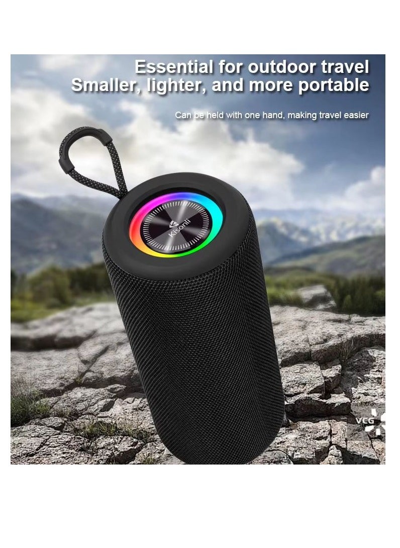 Kisonli - Kisonli Premium Q27Stereo Super Bass RGB 10W Portable Speaker, 1800mAh (3-8 Hr), Built-In Calling MIC, AUX-USB/TF/FM - Image 1