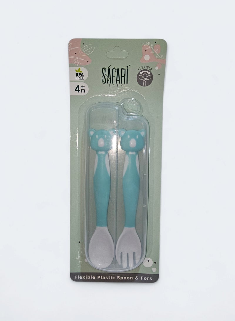 سفاري شوكة وملعقة قابلة للانحناء / أخضر فاتح / +4 - Image 1