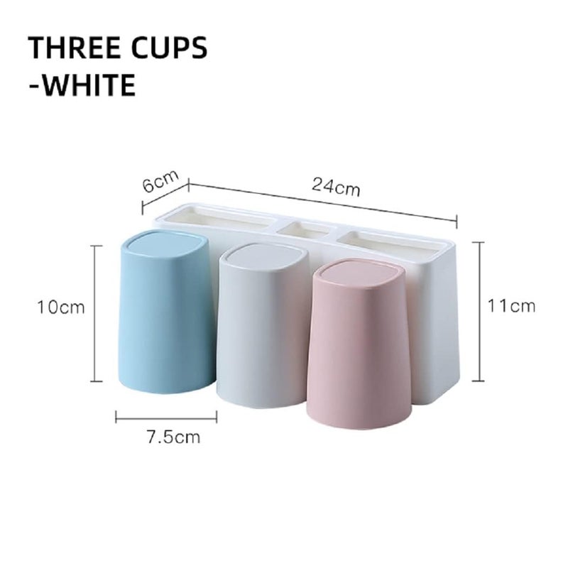 KRUPAVI KRUPAVI Toothbrush Holder Wall Mountable Durable and Stable Plastic Storage Rack with 3 Slots for Keeping Toothpaste, Comb, Cream, Lotion & soap Home and Office - Image 2