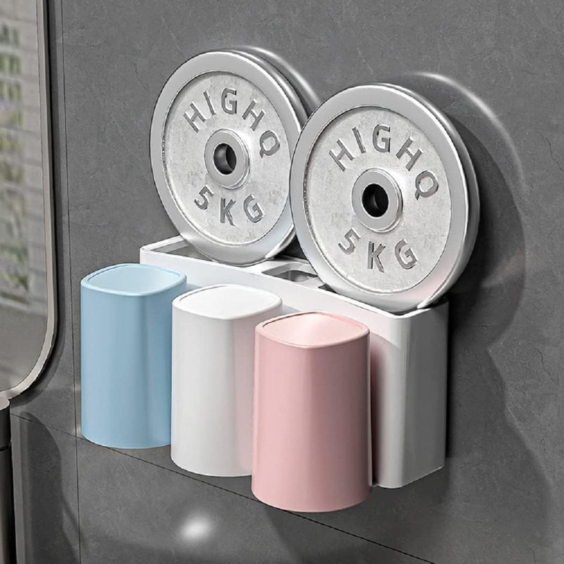 KRUPAVI KRUPAVI Toothbrush Holder Wall Mountable Durable and Stable Plastic Storage Rack with 3 Slots for Keeping Toothpaste, Comb, Cream, Lotion & soap Home and Office - Image 5